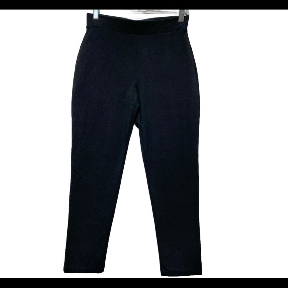 Susan Graver Black Pants Stretch Slim Leg XSP
